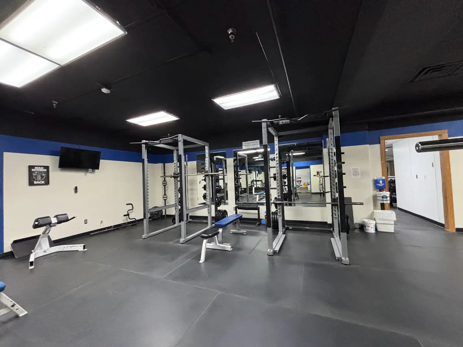 Power racks and training floor inside UGF Rapid Valley